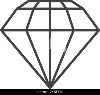Diamond gemstone icon in flat style. Jewelry gem vector illustration on isolated background. Luxury brilliant sign business concept. Stock Vector
