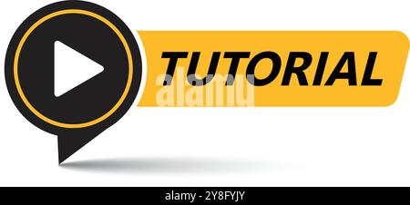 Play video tutorials icon in flat style. Education software vector illustration on isolated background. Webinar training sign business concept. Stock Vector