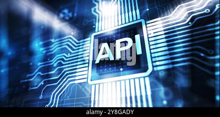 API - Application Programming Interface, software development tool, information technology and business concept. Stock Photo