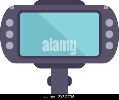 Action camera mounted on a gimbal stabilizer, promising shake free and cinematic footage Stock Vector