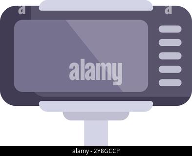 Car dashboard camera recording road traffic, ensuring safety and providing video evidence in case of accidents Stock Vector