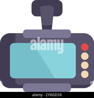 Car dvr video recorder with suction cup mount showing a blank screen, front view, isolated on white background Stock Vector