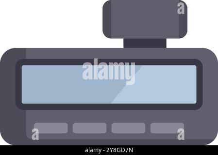 Car dashcam displaying empty screen, ready to record any traffic accidents or incidents while driving Stock Vector