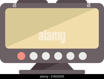 Flat screen television with its screen illuminated is displaying a blank screen, suggesting a moment of pause or anticipation Stock Vector