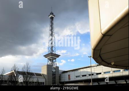 Berlin, Radio tower Funkturm, waves, signal radio tower architecture Berliner Funkturm, radio, signal, tower, architecture, Westberlin, Stock Photo