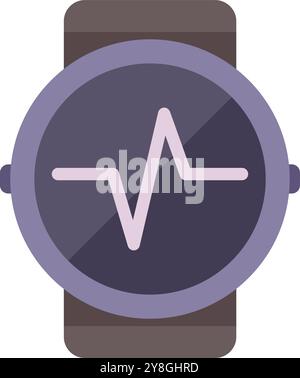 Smart watch showing heartbeat tracking app icon, fitness tracker app ...