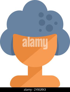 This vector illustration shows a person having a lot of thoughts represented by bubbles over his head Stock Vector
