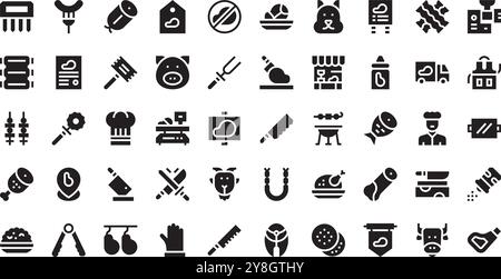 Butcher icons High-Quality Vector Icons Collection with Editable Stroke. Ideal for Professional and Creative Projects. Stock Vector