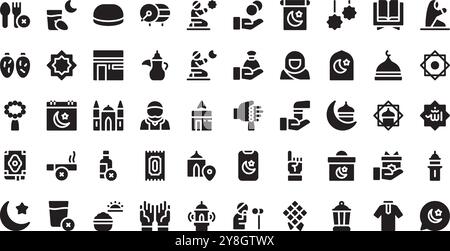 Ramadan icons High-Quality Vector Icons Collection with Editable Stroke. Ideal for Professional and Creative Projects. Stock Vector