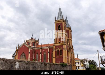 Neo gothic St. Peters Church in Cobreces in Cantabria, North Spain Stock Photo