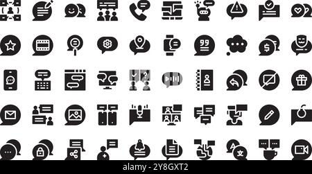 Chat icons . High-Quality Vector Icons Collection with Editable Stroke. Ideal for Professional and Creative Projects. Stock Vector