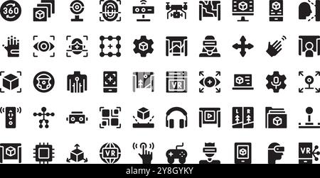 Virtual reality icons High-Quality Vector Icons Collection with Editable Stroke. Ideal for Professional and Creative Projects. Stock Vector