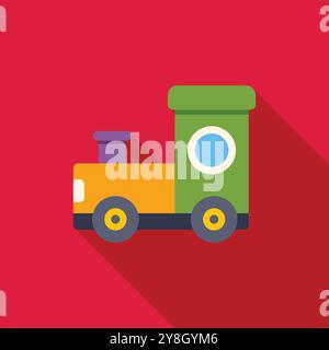 This vibrant toy train is ready to spark creativity and imaginative play in kids, making it perfect for designs related to childhood, toys, and fun Stock Vector