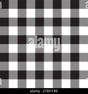 Black Plaid Pattern Seamless Repeatable. A seamless plaid pattern that can be repeated vertically and horizontally for an endless plaid design. Stock Vector