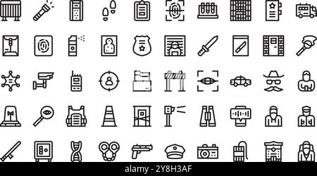 Police icons High-Quality Vector Icons Collection with Editable Stroke. Ideal for Professional and Creative Projects. Stock Vector