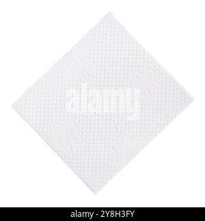 Top view of folded white tissue paper or napkin is isolated on white background with clipping path Stock Photo