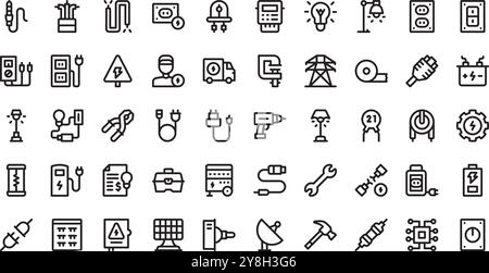 Electricity icons High-Quality Vector Icons Collection with Editable Stroke. Ideal for Professional and Creative Projects. Stock Vector