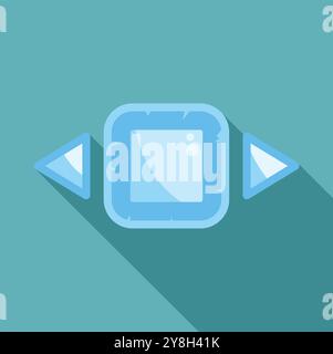 Simple square button with arrows is showing left and right directions, great for casual mobile games Stock Vector