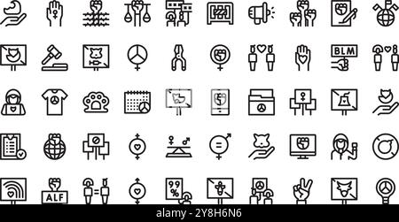 Activism icons . High-Quality Vector Icons Collection with Editable Stroke. Ideal for Professional and Creative Projects. Stock Vector