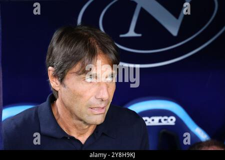 Antonio Conte head coach of SSC Napoli  prior to the Serie A football match between SSC Napoli and Como 1907 at Diego Armando Maradona stadium in Naples (Italy), October 4th, 2024. Stock Photo