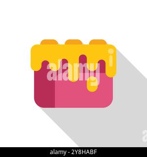 Flat design illustration of honey dripping down a pink block wall, perfect for projects related to food, sweetness, or design Stock Vector