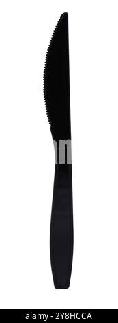 Black plastic knife isolated on white background Stock Photo