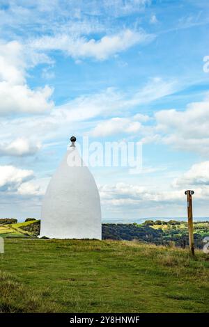 White Nancy, a man made landmark on the Gritstone trail at the top of Kerridge Hill, overlooking Bollington, Cheshire  in the English Peak District Stock Photo