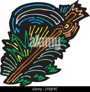 Red Carolina reaper chilli fruits and green leaves. Red ghost chili. Capsicum chinense peppers vector design illustration Stock Vector