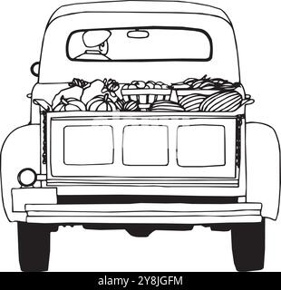 abstract Truckload of Food vector design illustration Stock Vector