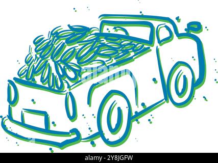 abstract truckload of corn vector design illustration Stock Vector