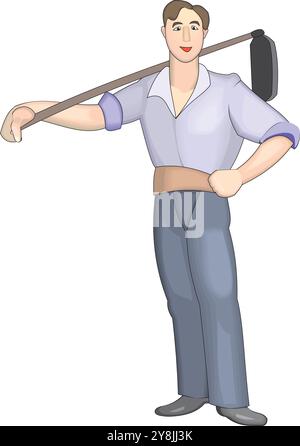 Cute cartoon farmer Field Worker vector design illustration Stock Vector