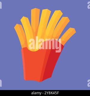 French Fries vector icon. potato fries icon illustration. potato chips icon Stock Vector