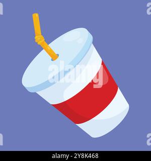 Soda Cup icon vector. soda with straw icon illustration. Soda Cup icon vector Stock Vector