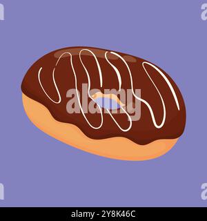 Chocolate Donut icon vector. doughnut vector. yummy donut illustration Stock Vector