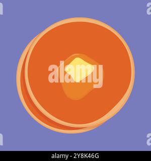 Pancakes vector icon. stack of Pancakes with butter and syrup vector icon Stock Vector