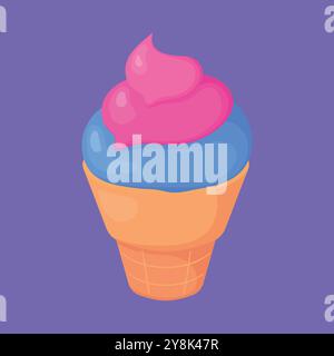 Ice Cream vector icon. Cone Ice Cream icon illustration. ice cone vector Stock Vector