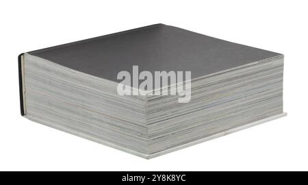 Thick black book isolated on white background Stock Photo