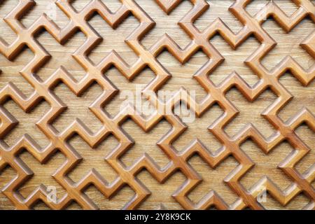 Wooden panel decorated with Chinese style pattern Stock Photo