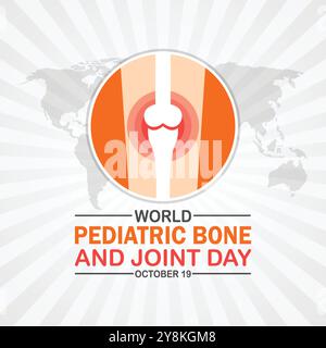 World Pediatric Bone And joint Day. October 19. Holiday concept. Template for background, banner, card, poster with text inscription. Vector Stock Vector