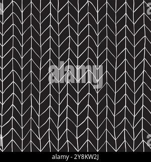 black-hand-drawn-seamless-patterns Stock Vector