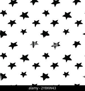 black-hand-drawn-seamless-patterns Stock Vector