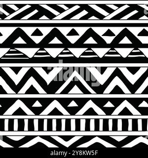 black-hand-drawn-seamless-patterns Stock Vector