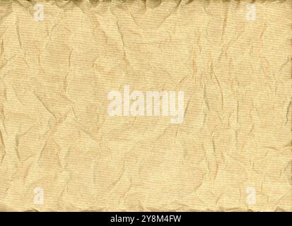 Crumpled brown parcel wrapping kraft paper textured background Stock Photo