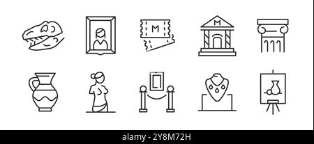 Museum Icons Stock Vector