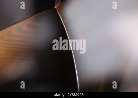 Connection of Green liquid bubbles, oil texture, gasoline in macro Stock Photo