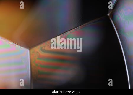 Connection of Green liquid bubbles, oil texture, gasoline in macro Stock Photo