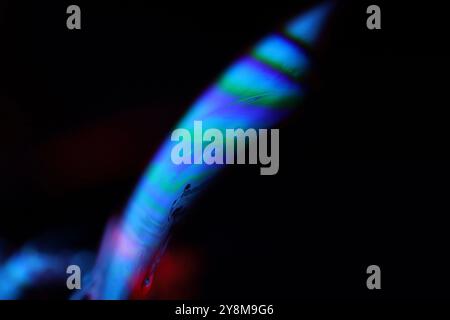 Blue fluid sphere, fluid background, fluid movement, dark gloomy background, smooth moving, fantastic water forms Stock Photo