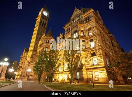 Old City Hall Toronto Ontario Canada downtown night photo Stock Photo