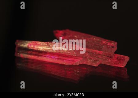 A macro photo of red glowing crystals Stock Photo