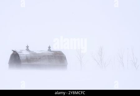 Prairie Winter Scenes rural Saskatchewan Canada Frost Stock Photo